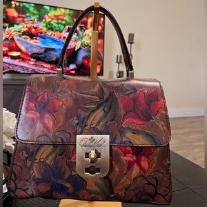 Patricia Nash Chauny Leather Crossbody Bag Sienna Sunset Top Handle w/crossbody